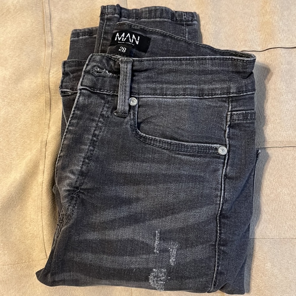 Grey Ripped Skinny Jeans - Picture 5 of 6